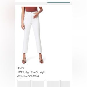 JOES high rise straight ankle denim jeans